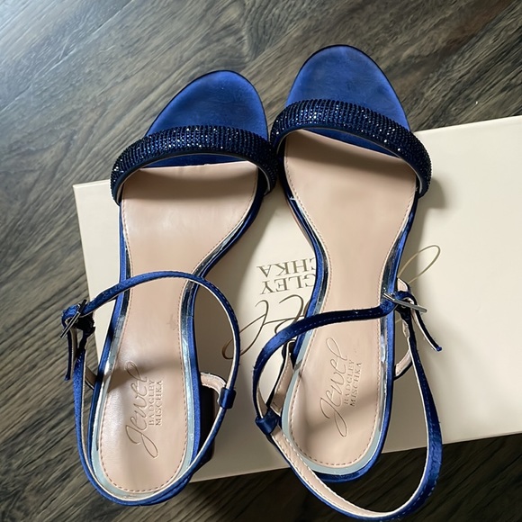 Badgley Mischka jewel navy, formal sparkly shoes - Picture 4 of 8